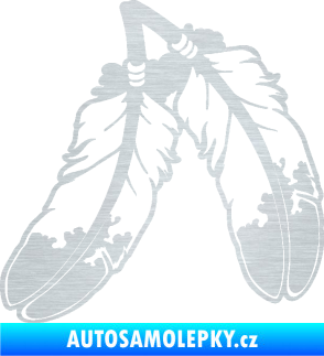 Samolepka Peříčka 003 levá indiánský motiv škrábaný hliník