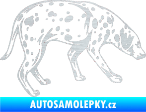 Samolepka Pes 001 pravá Dalmatin škrábaný hliník
