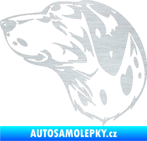 Samolepka Pes 002 levá Dalmatin škrábaný hliník