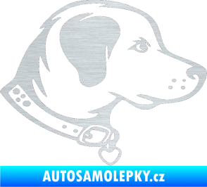 Samolepka Pes 058 pravá škrábaný hliník