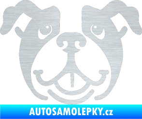 Samolepka Pes 069 Buldoček škrábaný hliník