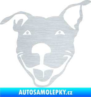 Samolepka Pes 072 levá Pitbull škrábaný hliník