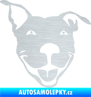 Samolepka Pes 072 pravá Pitbull škrábaný hliník