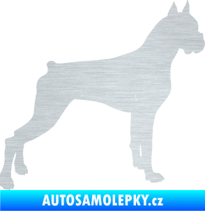 Samolepka Pes 087 pravá Boxer škrábaný hliník