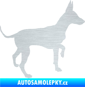 Samolepka Pes 093 pravá Pražský krysařík škrábaný hliník