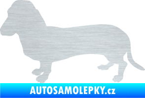 Samolepka Pes 094 levá Baset škrábaný hliník