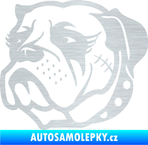 Samolepka Pes 097 levá Buldok škrábaný hliník