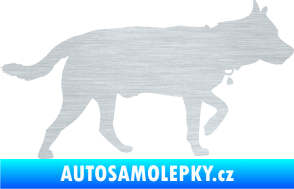 Samolepka Pes 121 pravá německý ovčák škrábaný hliník