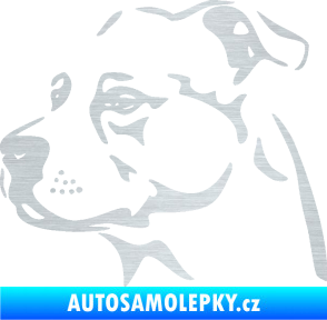Samolepka Pes 134 levá Stafordširský bulteriér škrábaný hliník