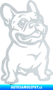 Samolepka Pes 139 pravá francouzský buldoček škrábaný hliník