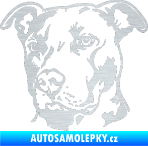 Samolepka Pes 198 pitbull levá škrábaný hliník