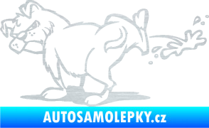 Samolepka Pes čůrá levá škrábaný hliník