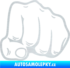 Samolepka Pěst 003 pravá škrábaný hliník