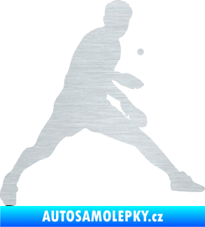 Samolepka Ping pong 002 pravá škrábaný hliník
