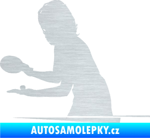 Samolepka Ping pong 005 levá škrábaný hliník