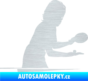 Samolepka Ping pong 005 pravá škrábaný hliník