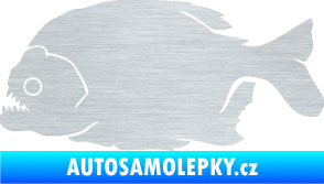 Samolepka Piraňa 001 levá dravá ryba škrábaný hliník
