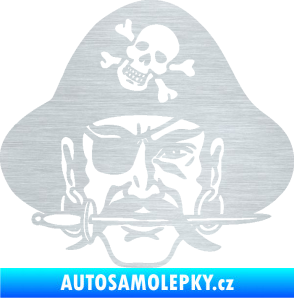 Samolepka Pirát 002 pravá škrábaný hliník