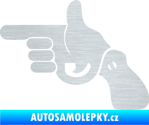 Samolepka Pistole 002 levá han gun škrábaný hliník
