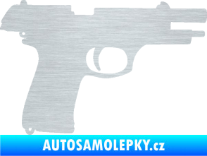 Samolepka Pistole 004 pravá škrábaný hliník