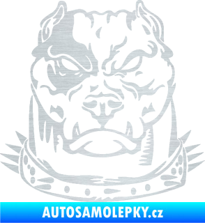 Samolepka Pitbull hlava 005 pravá škrábaný hliník