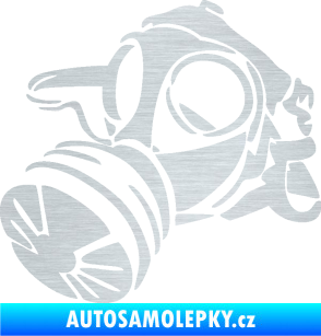 Samolepka Plynová maska levá škrábaný hliník