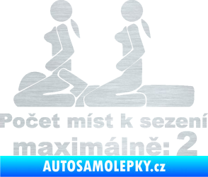 Samolepka Počet míst k sezení maximálně 2 škrábaný hliník
