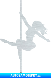 Samolepka Pole dance 001 levá tanec na tyči škrábaný hliník