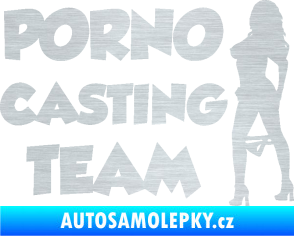 Samolepka Porno casting team  škrábaný hliník