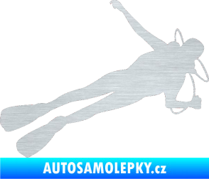 Samolepka Potápěč 004 pravá škrábaný hliník