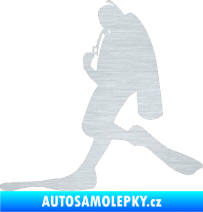 Samolepka Potápěč 007 levá škrábaný hliník