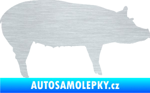 Samolepka Prase 002 pravá škrábaný hliník