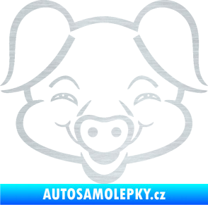 Samolepka Prase 003 veselý čuník škrábaný hliník