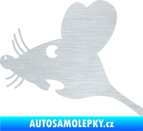Samolepka Překvapená myš levá škrábaný hliník