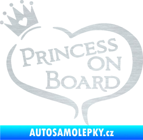 Samolepka Princess on board nápis s korunkou škrábaný hliník