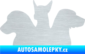 Samolepka Psi 001 levá skupinka škrábaný hliník