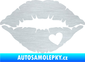 Samolepka Pusa 004 se srdíčkem pravá škrábaný hliník