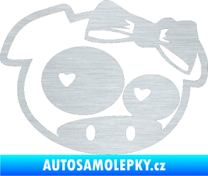 Samolepka Rally pig girl pravá škrábaný hliník