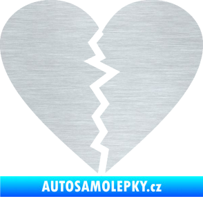 Samolepka Rozbité srdce 001  škrábaný hliník