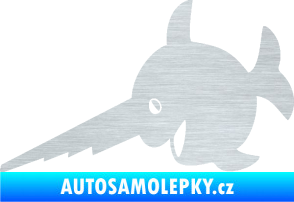 Samolepka Ryba 023 piloun levá škrábaný hliník