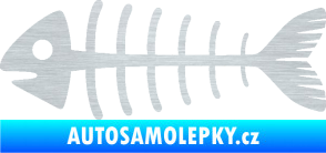 Samolepka Ryba fishbone kostra levá škrábaný hliník