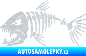 Samolepka Ryba kostra 005 levá škrábaný hliník