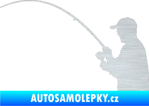 Samolepka Rybář 001 levá škrábaný hliník
