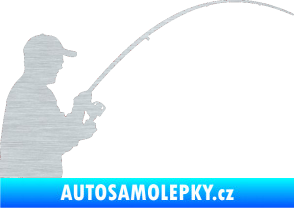 Samolepka Rybář 001 pravá škrábaný hliník