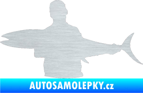 Samolepka Rybář 006 levá škrábaný hliník