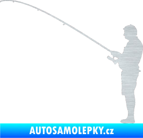 Samolepka Rybář 008 levá škrábaný hliník