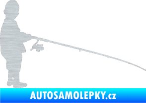 Samolepka Rybář 009 pravá škrábaný hliník