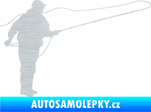 Samolepka Rybář 013 pravá škrábaný hliník