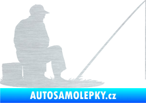 Samolepka Rybář 014 pravá škrábaný hliník