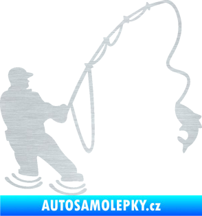 Samolepka Rybář 018 pravá škrábaný hliník